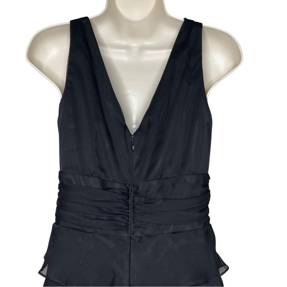 Vintage Patra Elegant Black Tiered Chiffon Sleeveless Dress Formal Size 8 - Picture 3 of 9